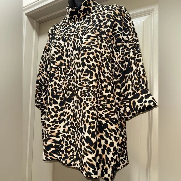 ZARA Animal Print Oversized Blouse size L - Picture 10 of 16
